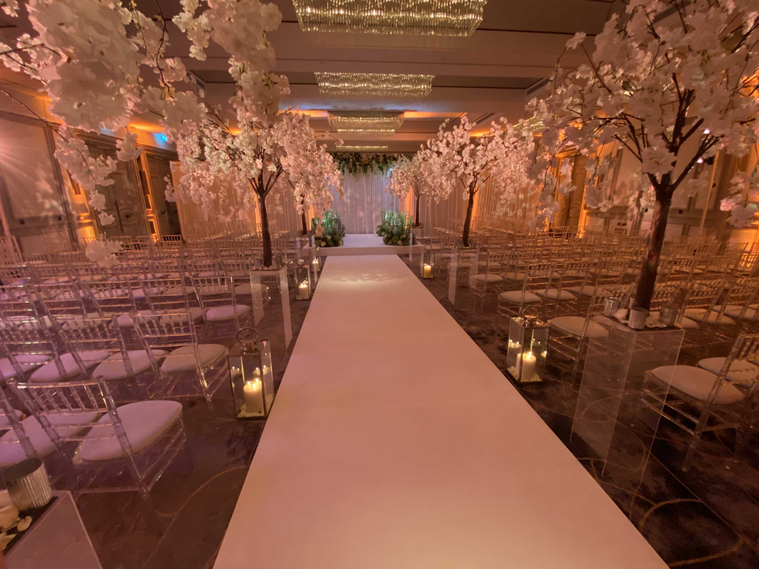 Boarded Aisle|London Wedding Production|Wedding Lighting|Chuppah Lighting